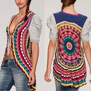 Desigual Crochet Cardigan Sweater Top